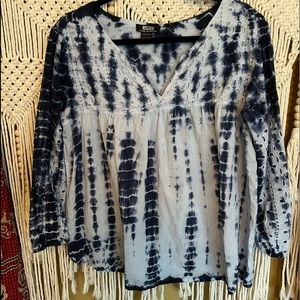 Tie Dye baby doll top. Blue tie dye soft cotton top 🦋